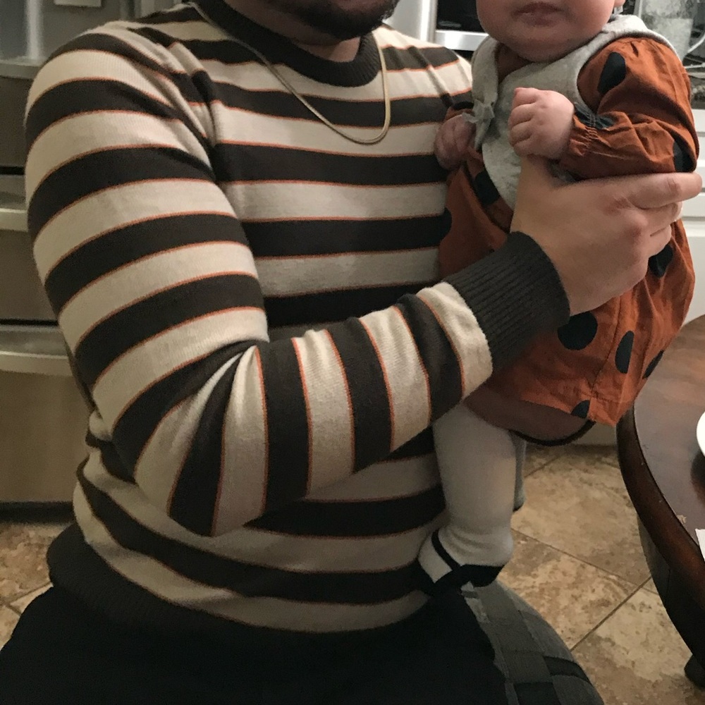 Guess men’s striped sweater